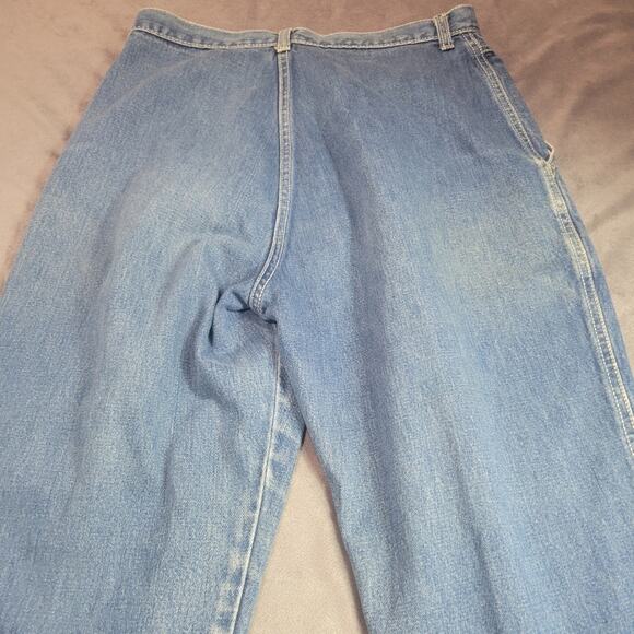 Vintage Gitano Jeans Womens Size 16 Short Blue High Rise Barrel Leg Rigid Denim - Picture 12 of 15